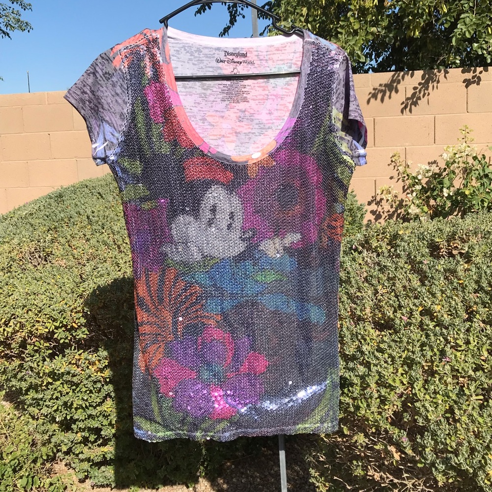 Disney women’s sequin front top